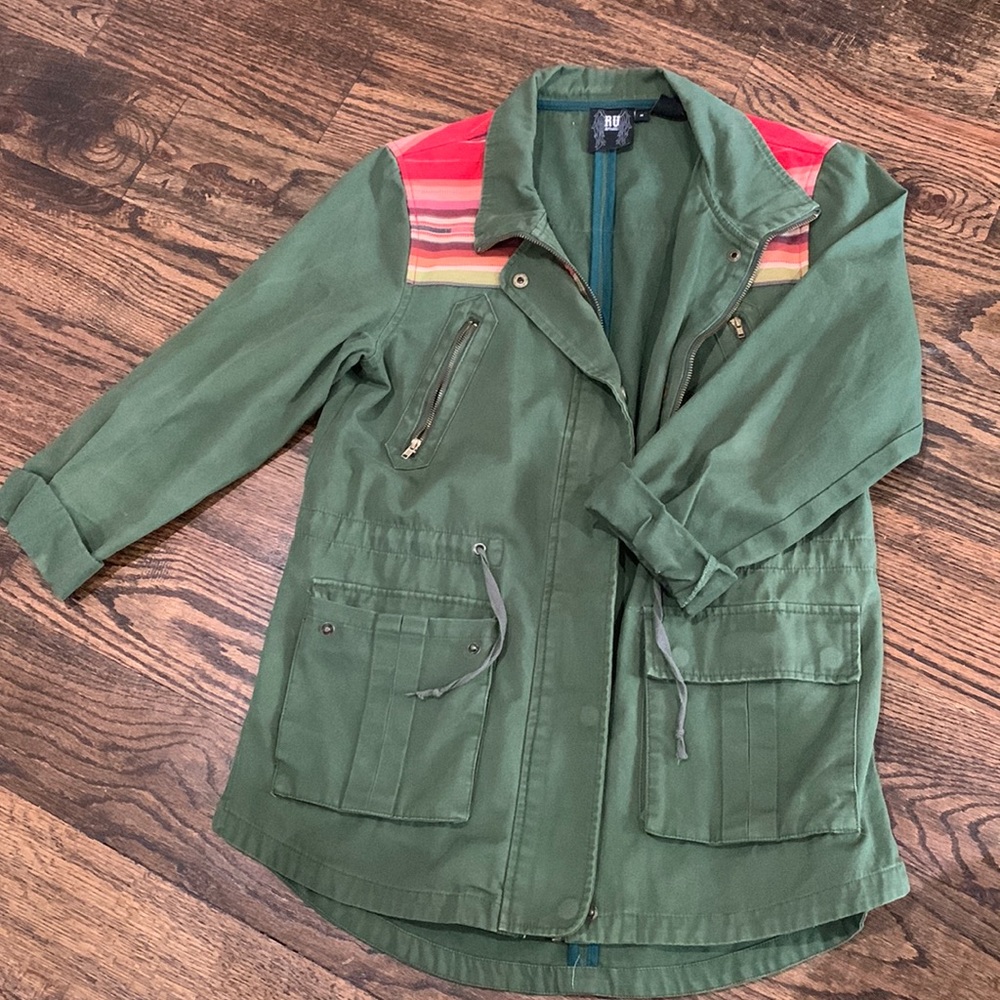 Military green canvas jacket